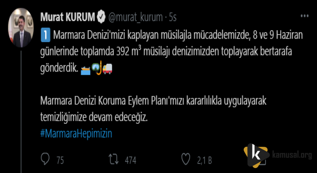 Bakan KURUM'dan Marmara Sorunu Açıklaması