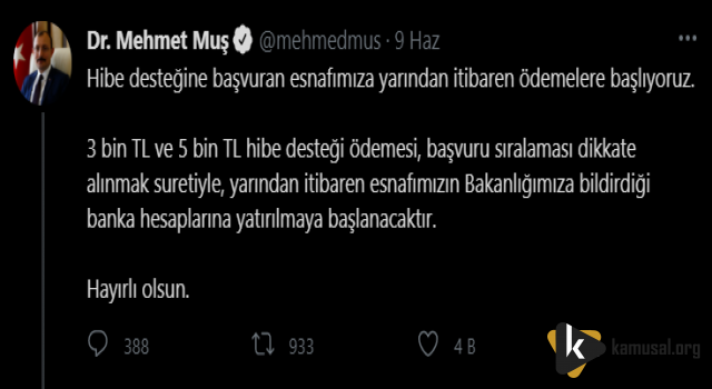 Bakan MUŞ Hibe Desteği Konusuna Değindi