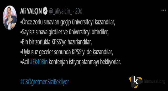 Eğitim-Bir-Sen'den Atanamayan Öğretmenlere Destek