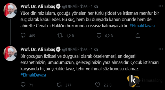 Erbaş' dan Elmalı Davası Açıklaması