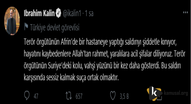 Kalın'dan Afrin Saldırısına Tepki