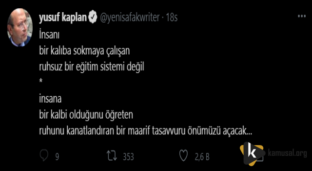 Kaplan'dan Eğitim Sistemine Eleştiri