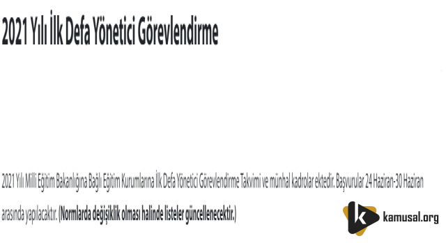 MEB İlk Defa Yönetici Görevlendirme Takvimi ve Münhal Normları Açıklamaya Başladı