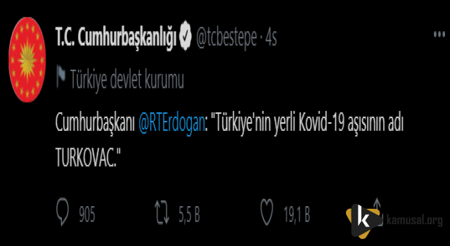 Yerli Aşının Adı ''TURKOVAC"