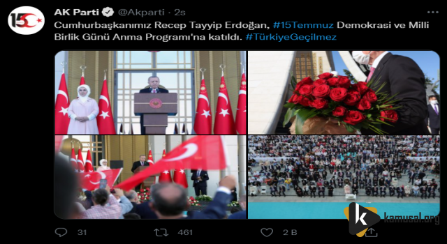 Erdoğan Demokrasi ve Milli Birlik Günü Anma Programında