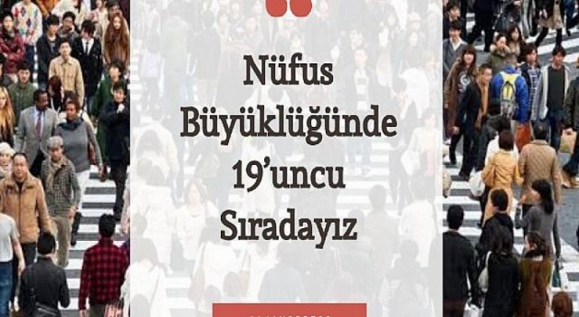 Nüfus büyüklüğünde 19’uncu sıradayız