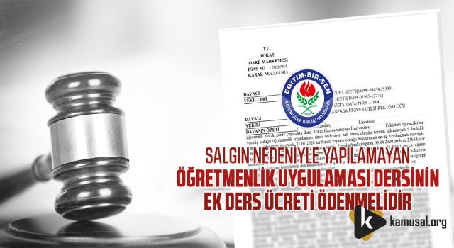 Eğitim-Bir-Sen; Salgın Nedeniyle Yapılamayan Öğretmenlik Uygulaması Ek Ders Ücreti Ödenmelidir