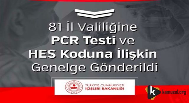 81 İl Valiliğine PCR Testi ve HES Koduna İlişkin Genelge Gönderildi