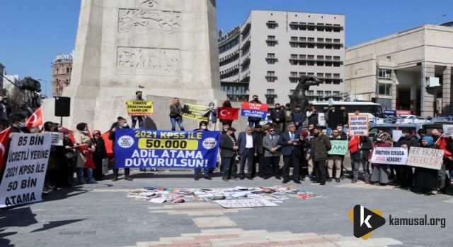 ATAMASI YAPILMAYAN ÖĞRETMENLERİN ANKARA’DAKİ EYLEMİNE DESTEK