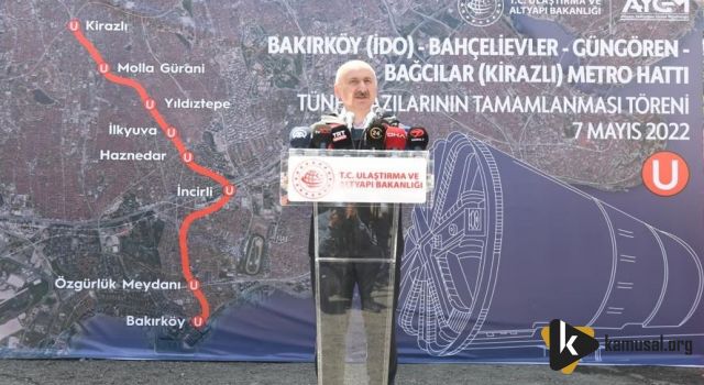 BAKIRKÖY- KİRAZLI METRO HATTINDA TÜNEL KAZI ÇALIŞMALARI TAMAMLANDI