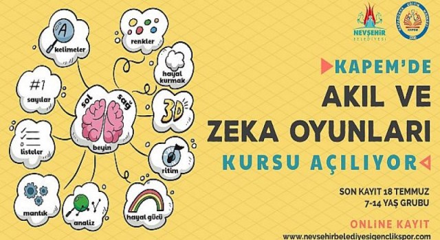 Nevşehir Belediyesi Kapem’de Çocuklar İçin Akıl ve Zeka Oyunları Kursu Başlıyor