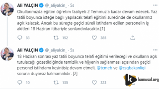 Yalçın'dan Geçici Personellere Destek