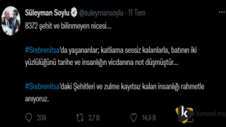 Soylu'dan Srebrenitsa Desteği