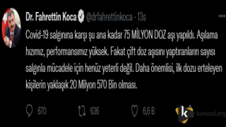 75 Milyon Doz Aşı Yapıldı