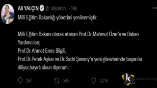 Yalçın Bakan Özer'i Tebrik Etti