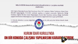 Kurum İdari Kurulu’nda 11 Konuda Çalışma Yapılması Kararlaştırıldı