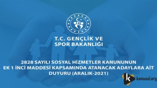 Gençlik ve Spor Bakanlığı'ndan Duyuru!