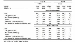 İhracat birim değer endeksi 9,5 arttı