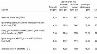 Tüketici fiyat endeksi (TÜFE) yıllık Yüzde 78,62, aylık Yüzde 4,95 arttı